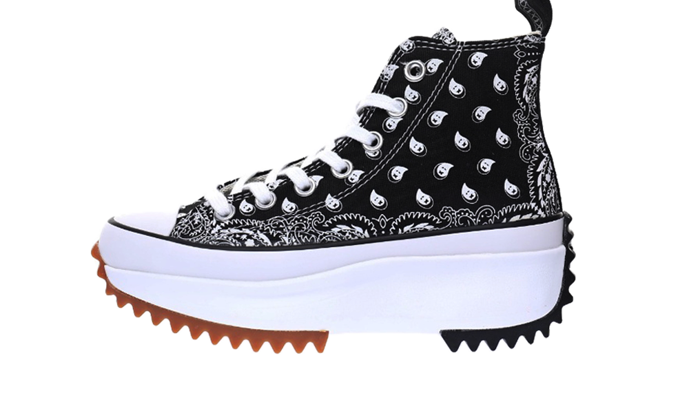 Converse Run Star Hike Trainers Storm Black White With Black Paisley