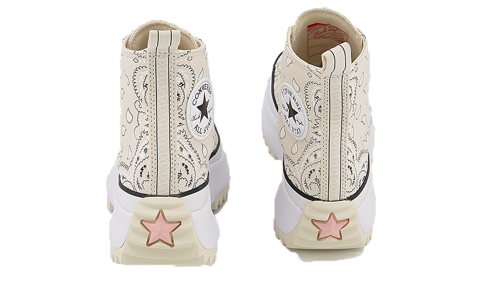 Converse Run Star Hike Trainers Natural Ivory White Black Paisley