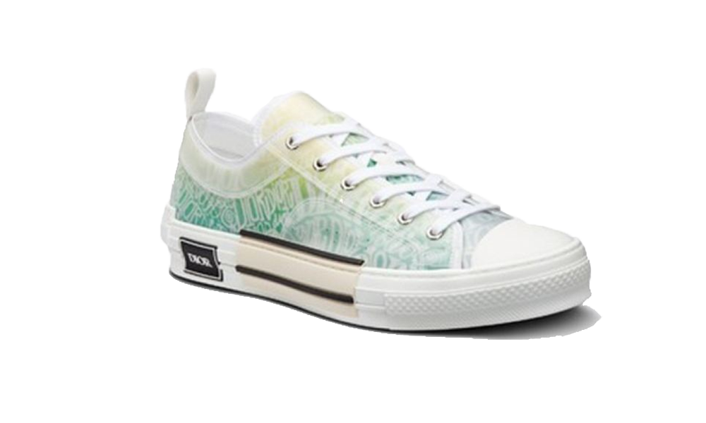 Dior B23 Low-Top White and Green Dior With Shawn Motif