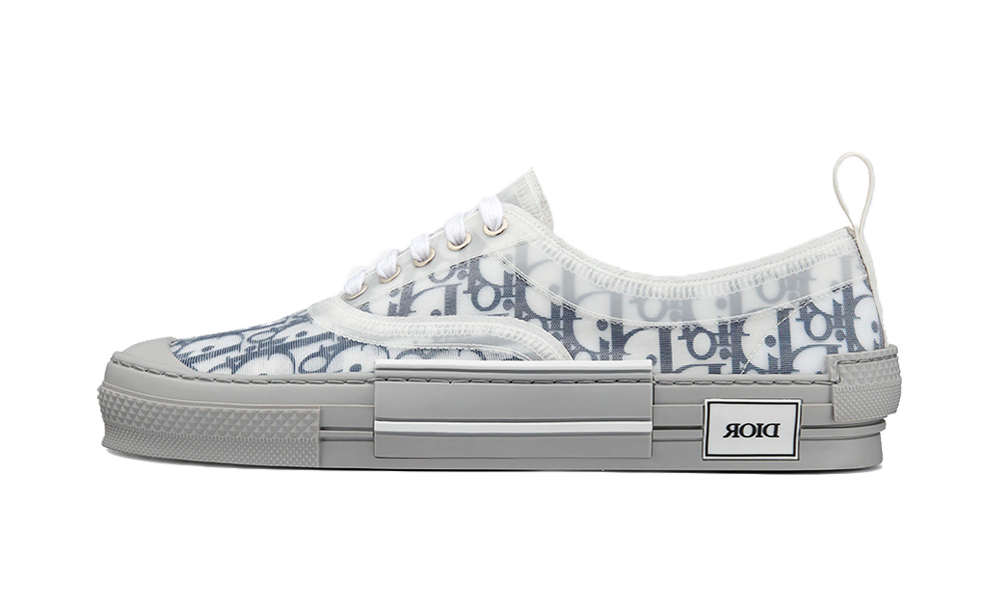 Dior B23 Low-Top White and Navy Blue Dior Oblique Canvas