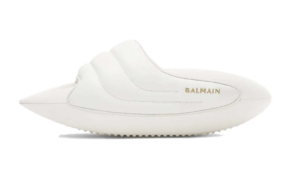 Balmain Mules B-IT In Quilted Leather White