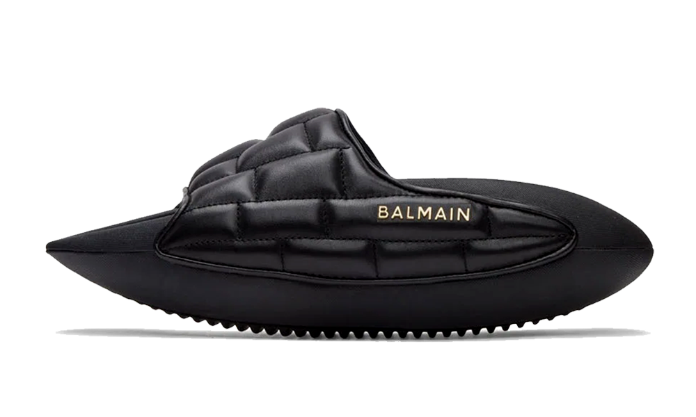 Balmain Mules B-IT In Quilted Leather Black