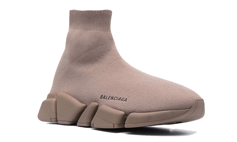 Balenciaga Speed 2.0 in Beige recycled knit