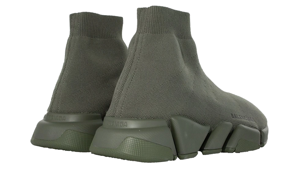 Balenciaga Speed 2.0 in Military Green recycled knit