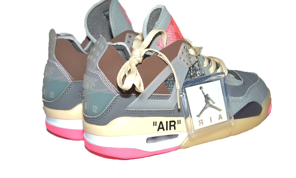 Air Jordan 4 Retro Off-White Gray and Pink